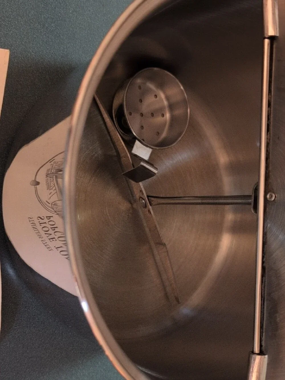 Stainless Steel Stove-Top Popcorn Popper - Silver with Wooden Handle